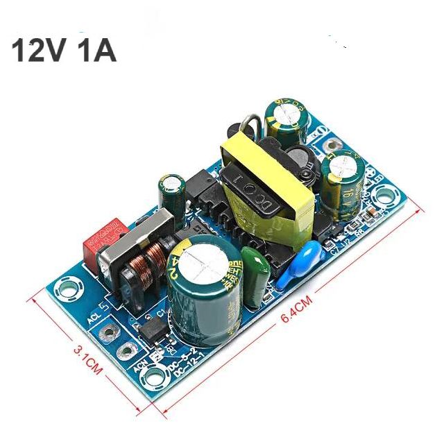 Блокпитания12V1А(12в1а)плата/модульбезкорпуса.Компактныйимпульсныйисточникпитания12Вт.