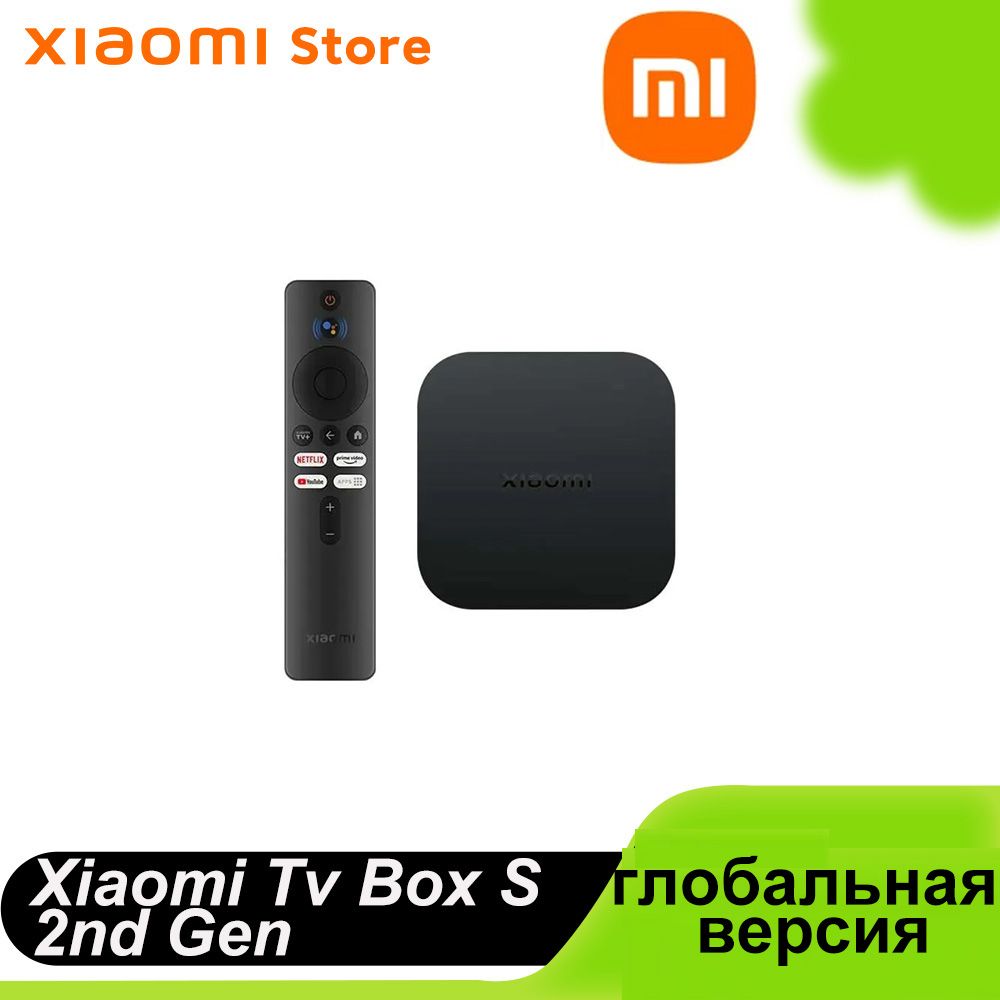 XiaomiМедиаплеерMiTVBoxS2GenглобальнаяверсияAndroid,2ГБ/8ГБ,Wi-Fi,Bluetooth,черныйматовый