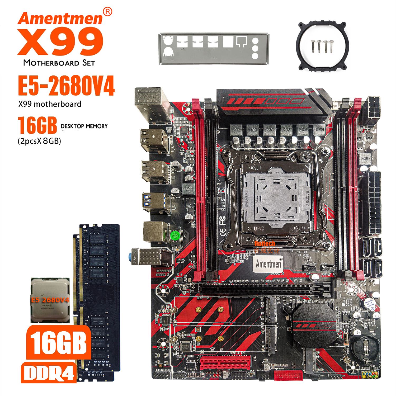 AmentmenКомпьютервсборкеX99Red+E52680V4+2*8GBDDR42133p(IntelXeonE5-2678,RAM16ГБ,AMDRadeon,Windows),красный