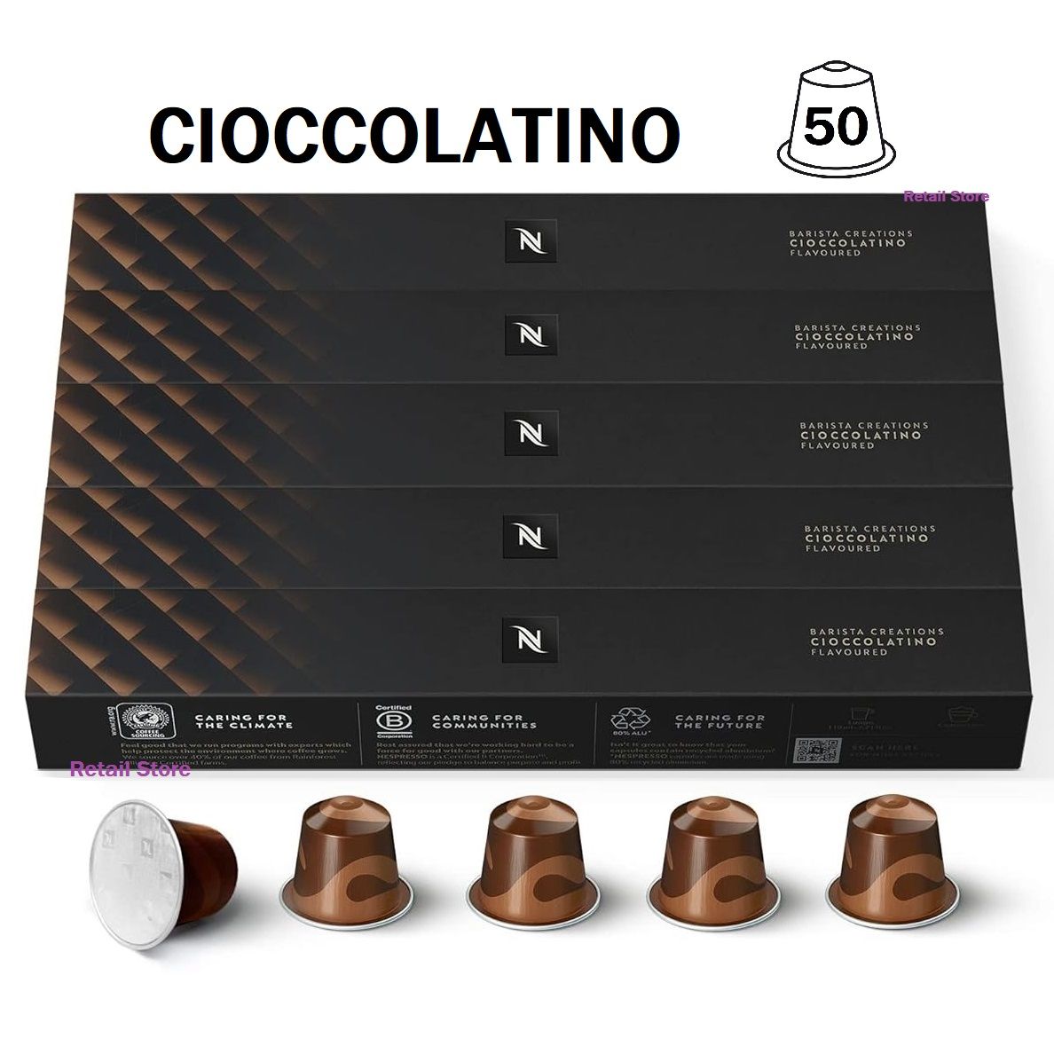 Кофе Nespresso CIOCCOLATINO, 5 упаковок (50 капсул)