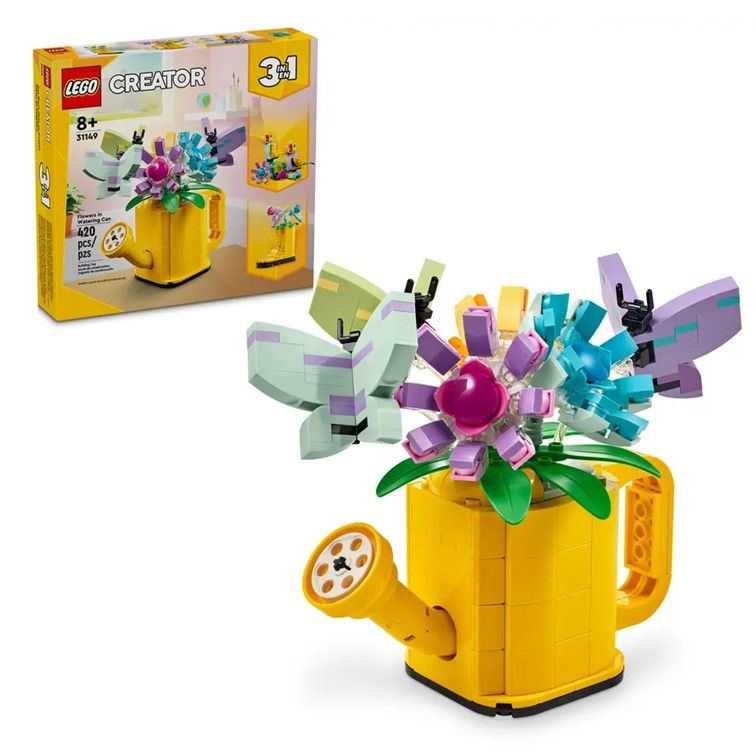 31149КонструкторLEGOCreatorFlowersinWateringCanЦветывлейке3в1420деталей