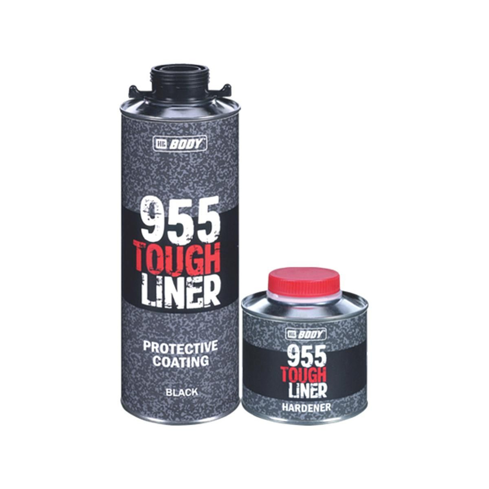 BODY 955 Tough Liner Сверхпрочное защитное покрытие (черный) 0,6 л. с отвердителем 0,2 л.  #1