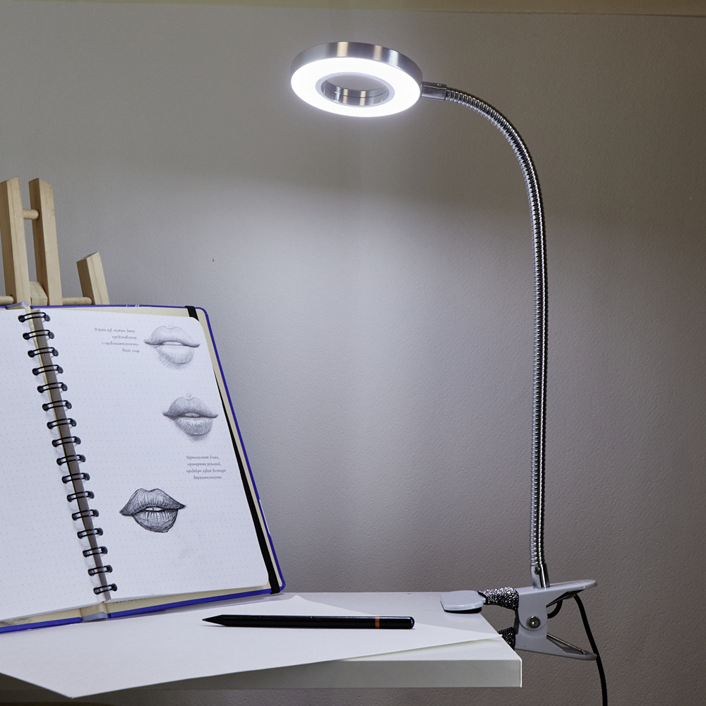  светодиодная лампа для чтения и рукоделия на гибкой стойке и .
