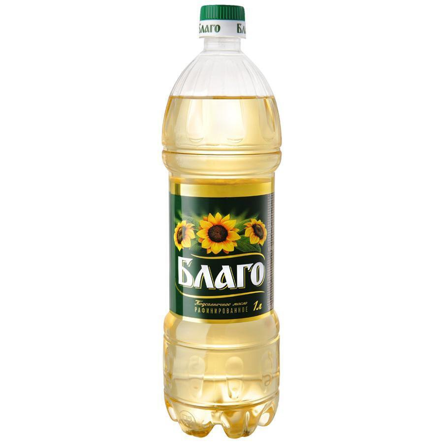 Масло "БЛАГО" Подсолнечное рафинированное, Премиум сорт, 1 л, 3 шт ...