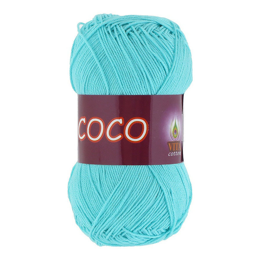 Пряжа для вязания VITA Coco, 10 шт, цвет: бирюзовый, состав: 100% Хлопок, 50 гр/240 м  #1
