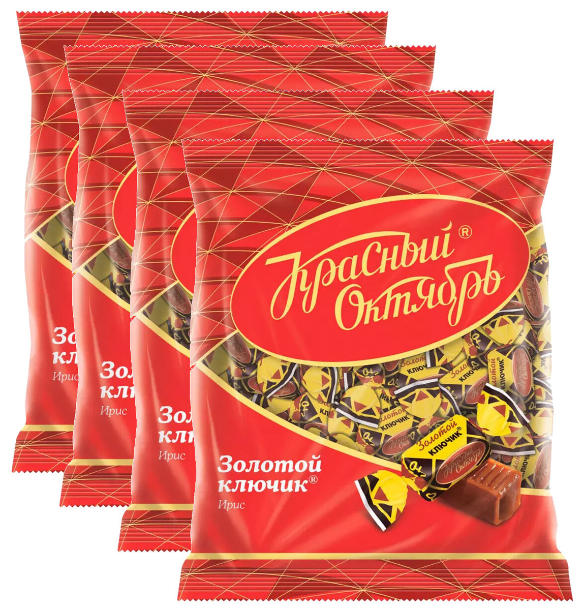 Конфеты Красный Октябрь Ирис Золотой Ключик 250гр х 4шт. — купить в ...
