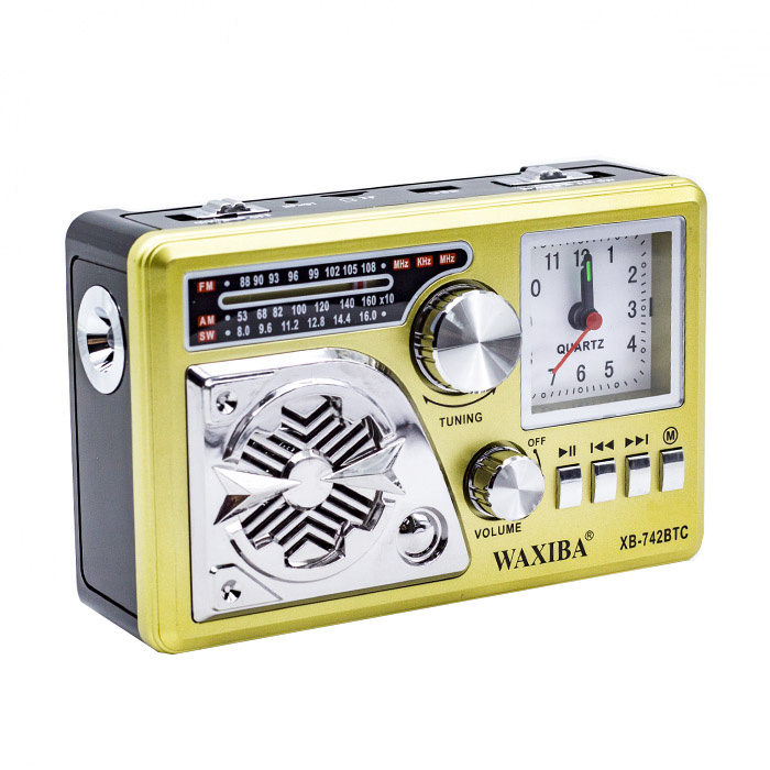 Радиоприемник с кварцевыми часами и фонарем WAXIBA XB-742BTC (bluetooth ...