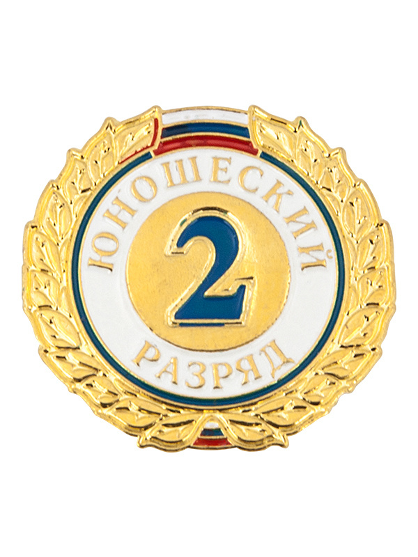 Значок 2-ый юношеский разряд 1 шт, знак спортивного разряда, знак ...
