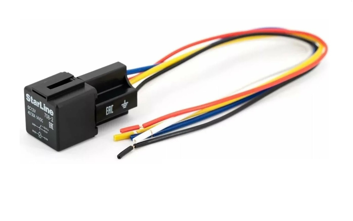 Реле 5-контактное с колодкой StarLine 5С12V (40/30А, 12 вольт ...