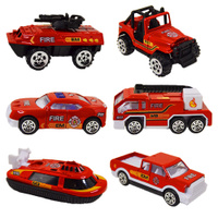 Набор машинок для любой парковки Fire Engine 6 штук Красный (Пожарная служба). Спонсорские товары
