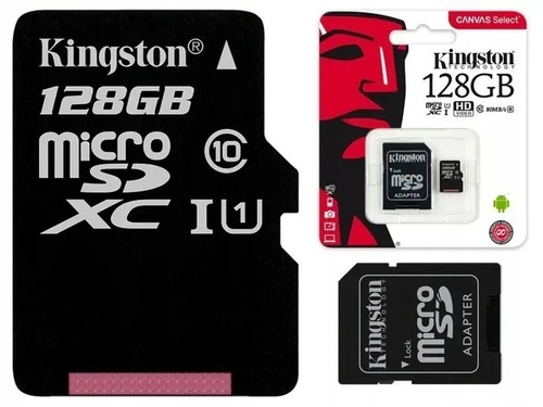 Карта памяти microsd kingston 128gb canvas select plus