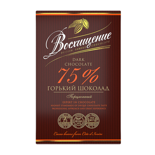 Шоколад "Восхищение" порционный горький 75% какао 100 гр. - купить с ...