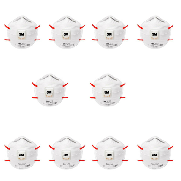 3M Респиратор для защиты органов дыхания с клапаном FFP3 NR D 8132 (10 ...
