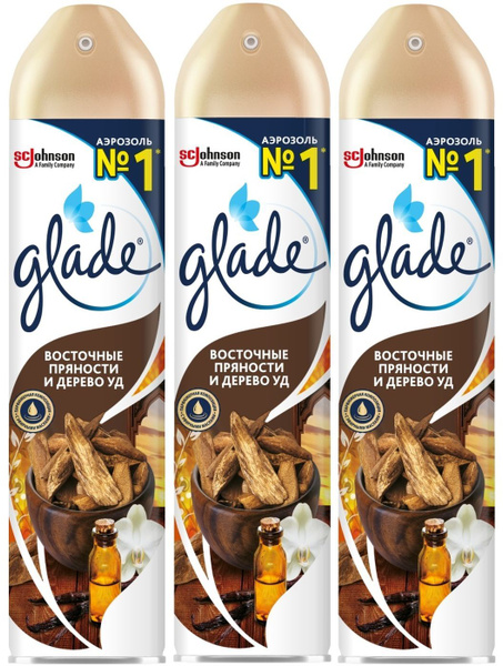 Освежитель воздуха Glade Восточные пряности и дерево уд, аэрозоль, 300 ...