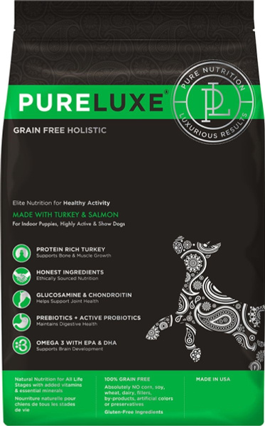 Сухой корм PureLuxe для щенков, активных и выставочных собак всех пород ...