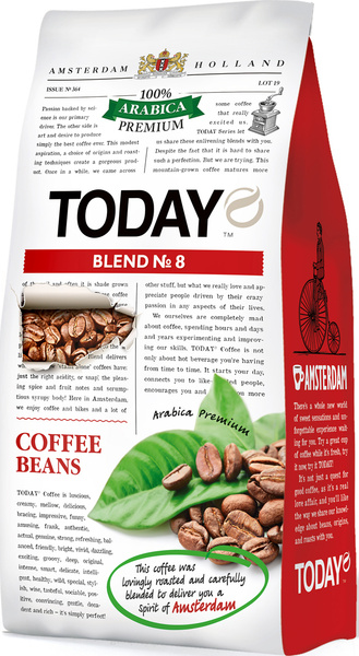 Кофе в зернах TODAY Blend №8, арабика, 800 г - купить с доставкой по ...