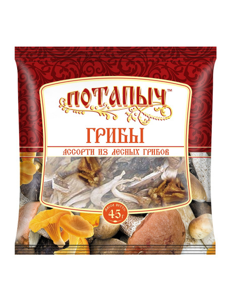 Грибы сушеные Потапыч "Ассорти (из лесных грибов)" 45 гр. - купить с ...
