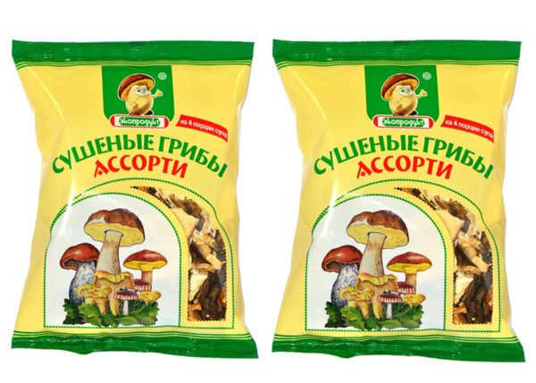 Экопродукт Грибы сушеные Подосиновики, Маслята 100г. 2шт. - купить с ...