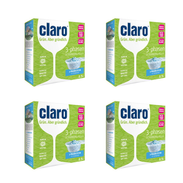 CLARO Порошок 3 в 1 для посудомоечных машин 2.5 кг - 4шт - купить с ...