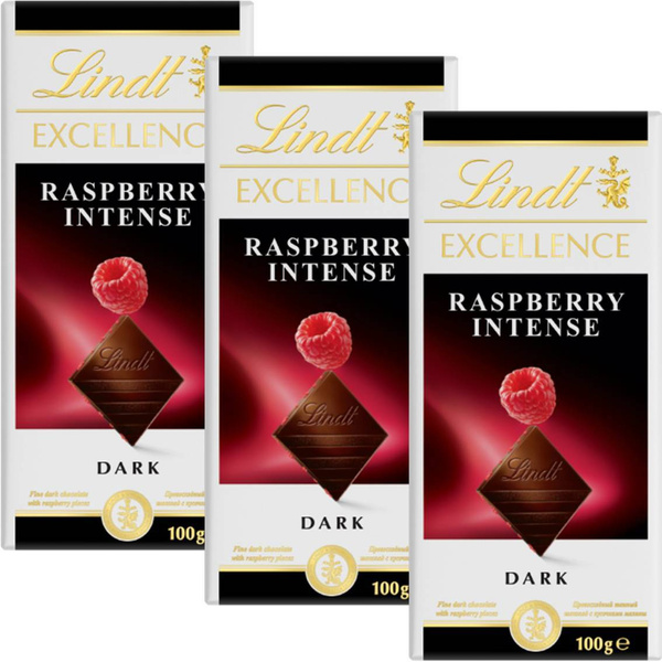 Шоколад LINDT EXCELLENCE Темный с Малиной (Франция) 100г 3штуки купить ...