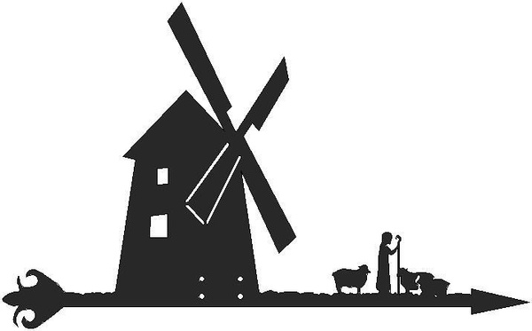 Флюгер, украшение, декор на крышу для дачи, для дома "Пастух и мельница ...