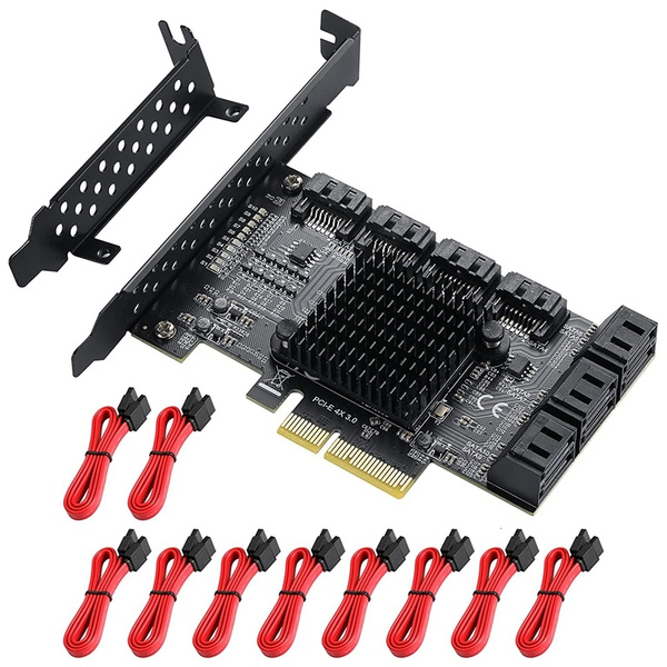 Карта PCIE 4X SATA, карта 6 Гбит/с 3.0, порт 10 устройств - купить с ...