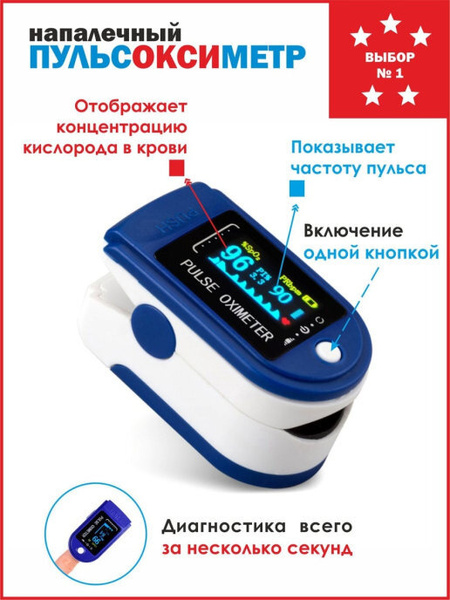 Пульсоксиметр на палец медицинский ( пульсометр, оксиметр) - измеритель ...