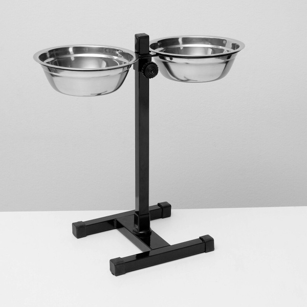 Подставка с мисками/Миски для собак , 2*700 мл, высота 40 см, разборная ...