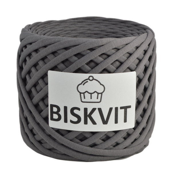 Трикотажная пряжа ПРЯЖА-ШНУРЫ Бисквит Biskvit Графит - купить с ...