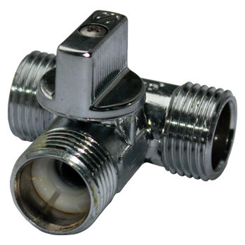 3-х проходной шаровой кран 1/2х1/2х1/2"ППП MINI TE металл. ручка для ...