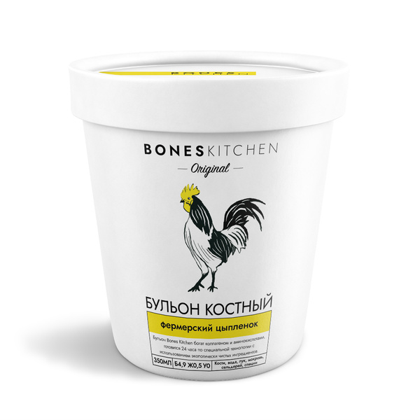 Костный бульон куриный Bones Kitchen 350 мл, готовый, замороженный суп ...