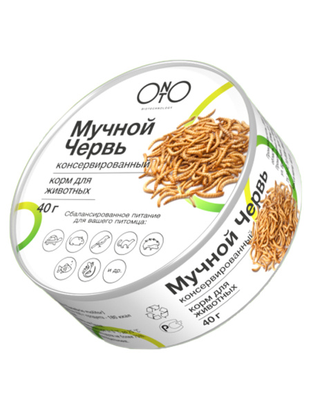 Консервированный корм ONTO для грызунов и птиц, мучной червь, 40 г ...