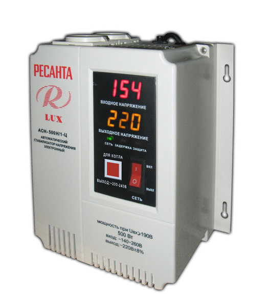 Стабилизатор напряжения Ресанта АСН-500Н/1-Ц LUX, 500 Вт купить по ...