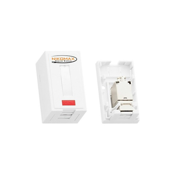 Розетка 5 CAT RJ-45 NIKOMAX NMC-WO1UD2-WT кат.5e, RJ45/8P8C, 1 порт ...
