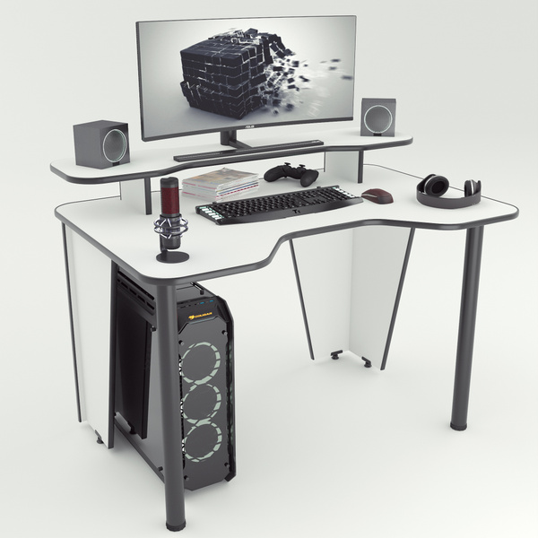 Игровой компьютерный стол myXplace Xplacestol/*/_Бело-черный, 110х72х75 ...