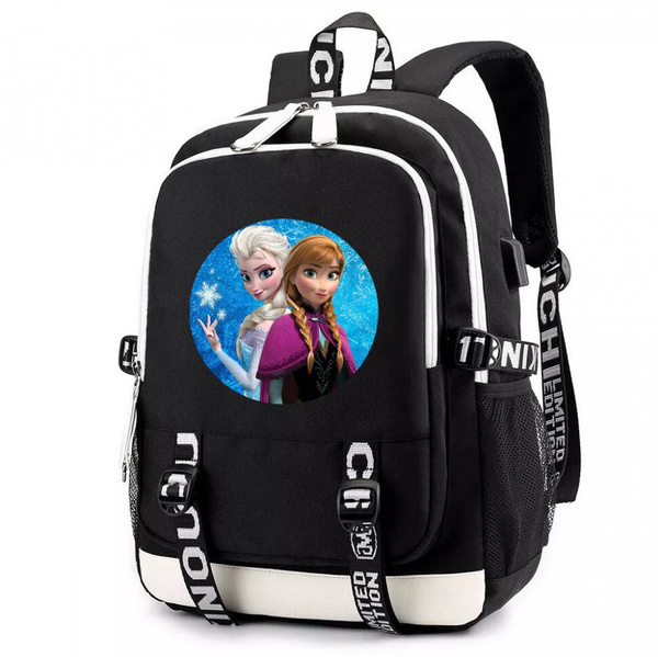 Рюкзак Анна и Эльза (Frozen) черный с USB-портом №3 - купить с ...
