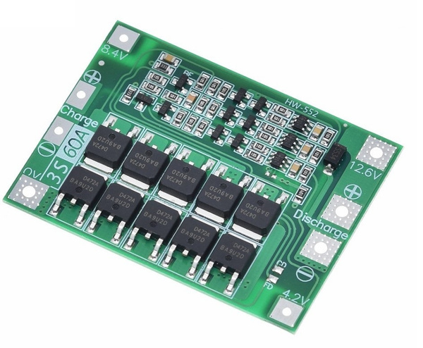BMS 3S 60A плата защиты с балансировкой, 12В 12.6В, для сборок ...