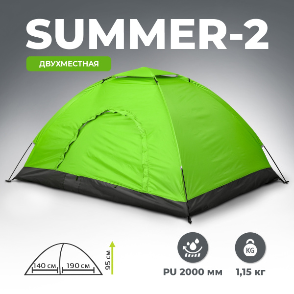 Вопросы и ответы о Палатка туристическая 2 местная SUMMER-2. Палатка ...