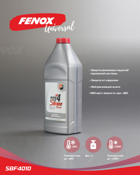 Жидкость тормозная FENOX SBrake DOT4 DOT 4 - купить по доступной цене в ...