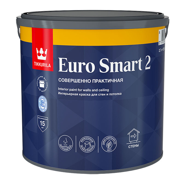 Краска Tikkurila EURO Smart-2 / Тиккурила Евро смарт 2 для потолка ...