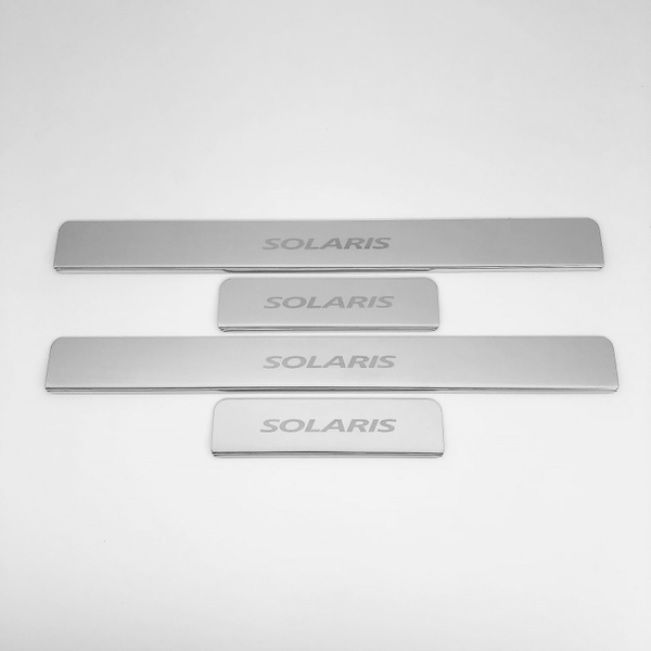 Накладки на пороги HYUNDAI Solaris 2/Хендай Солярис 2 2017, 2018, 2019 ...