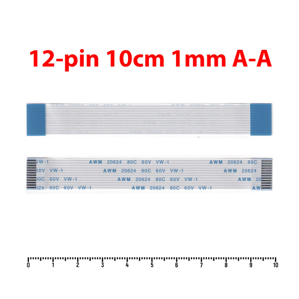 Шлейф 12 pin, 10 см, шаг 1 (прямой) - купить с доставкой по выгодным ...