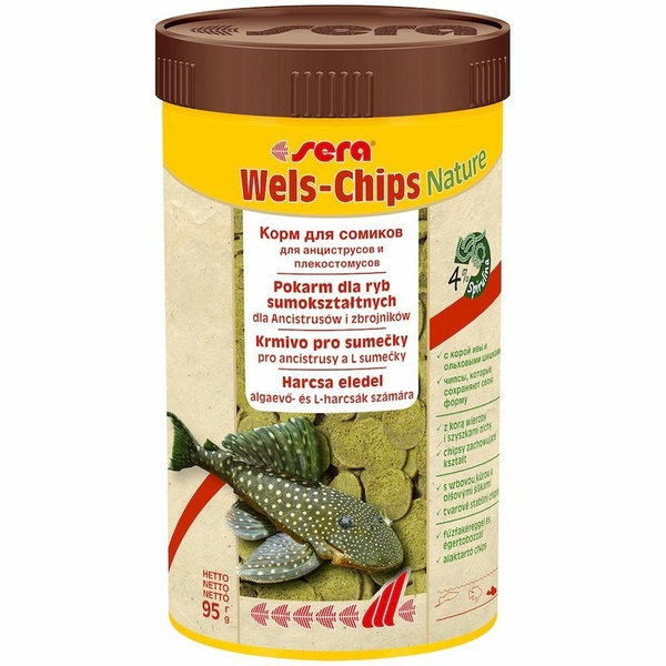 Sera Корм для рыб Wels-chips, чипсы для сомиков со ртом-присоской, 250 ...