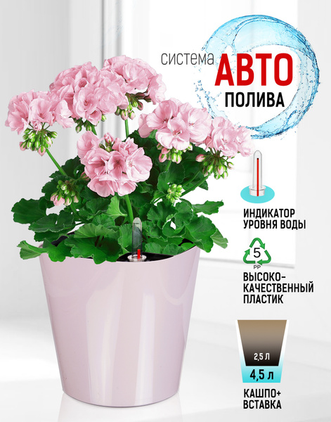 Кашпо с системой автополива Акиби Комфорт, сирень, 4,5 л - купить с ...