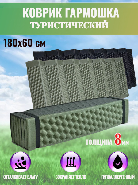 Коврик туристический складной Гармошка 180х60х0,8 см - купить с ...