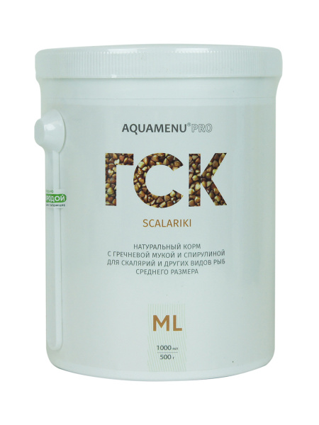 Корм сухой AQUAMENU PRO ГСК-ML, натуральный корм с гречневой мукой и ...