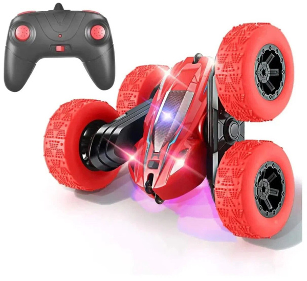 Машинка-перевертыш на радиоуправлении Double Sided Stunt Car, красная ...