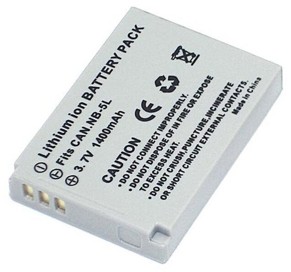 Аккумулятор для фотоаппарата Canon NB-5L, 3.7V, 1400mAh, код mb077138 ...