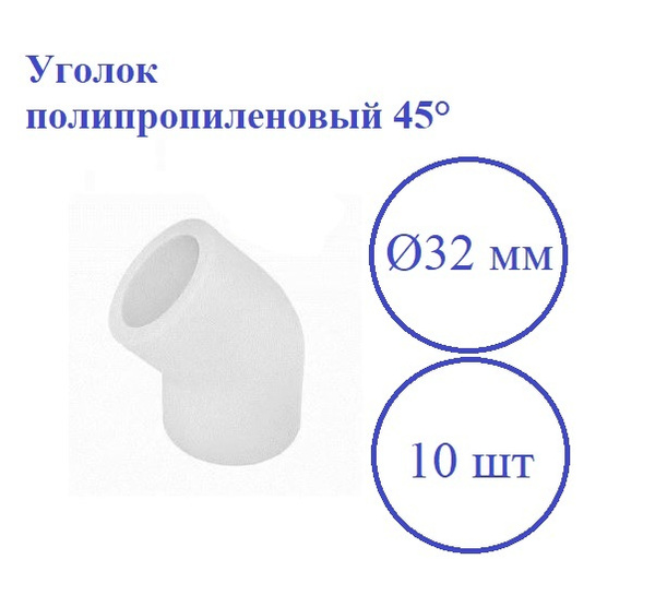 Уголок 32х45 БЕЛЫЙ (10шт) / уголок полипропиленовый 32х45 комплект 10 ...