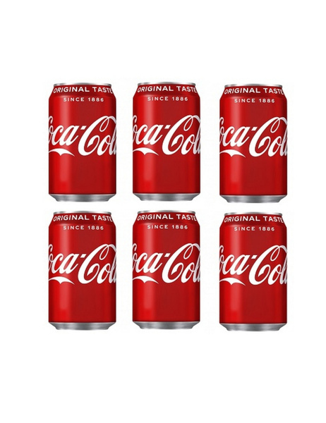 Газированный напиток Coca-Cola Original / Кока-Кола Оригинал / 6 банок ...